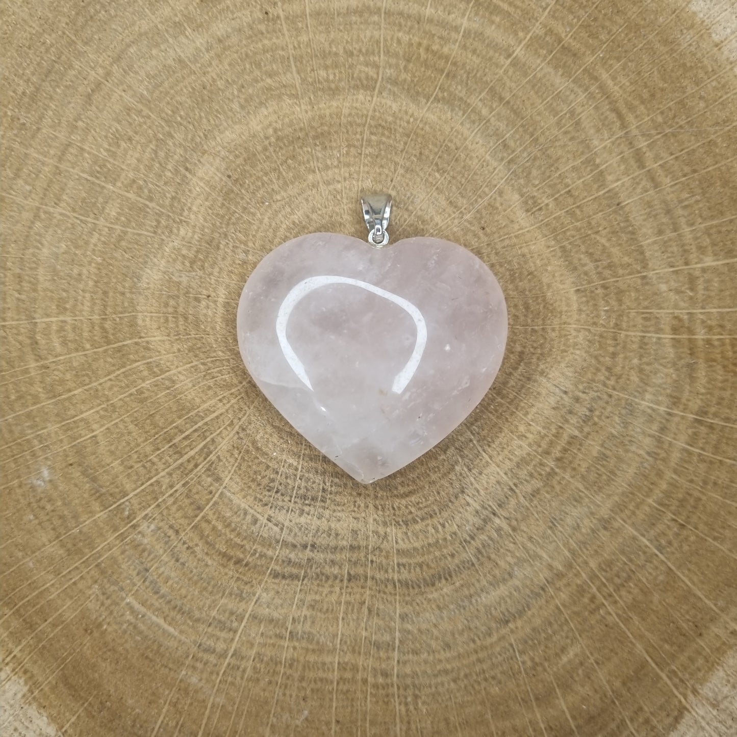 Quartz rose - Pendentif Cœur 35/40mm