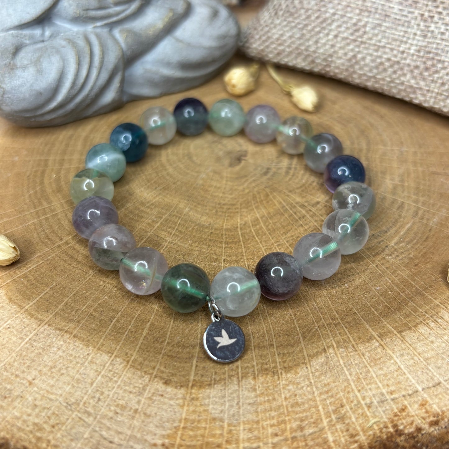 Fluorite - Bracelet 10 mm & Breloque