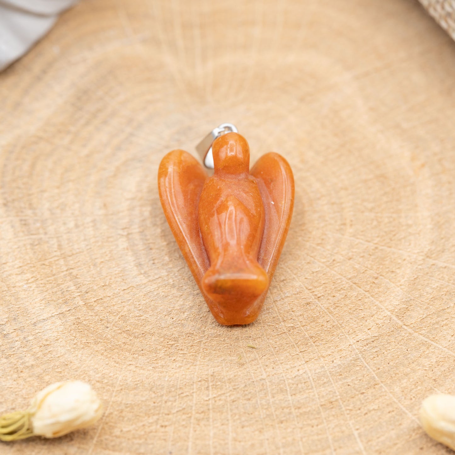 Cornaline - Pendentif en ange 25 mm
