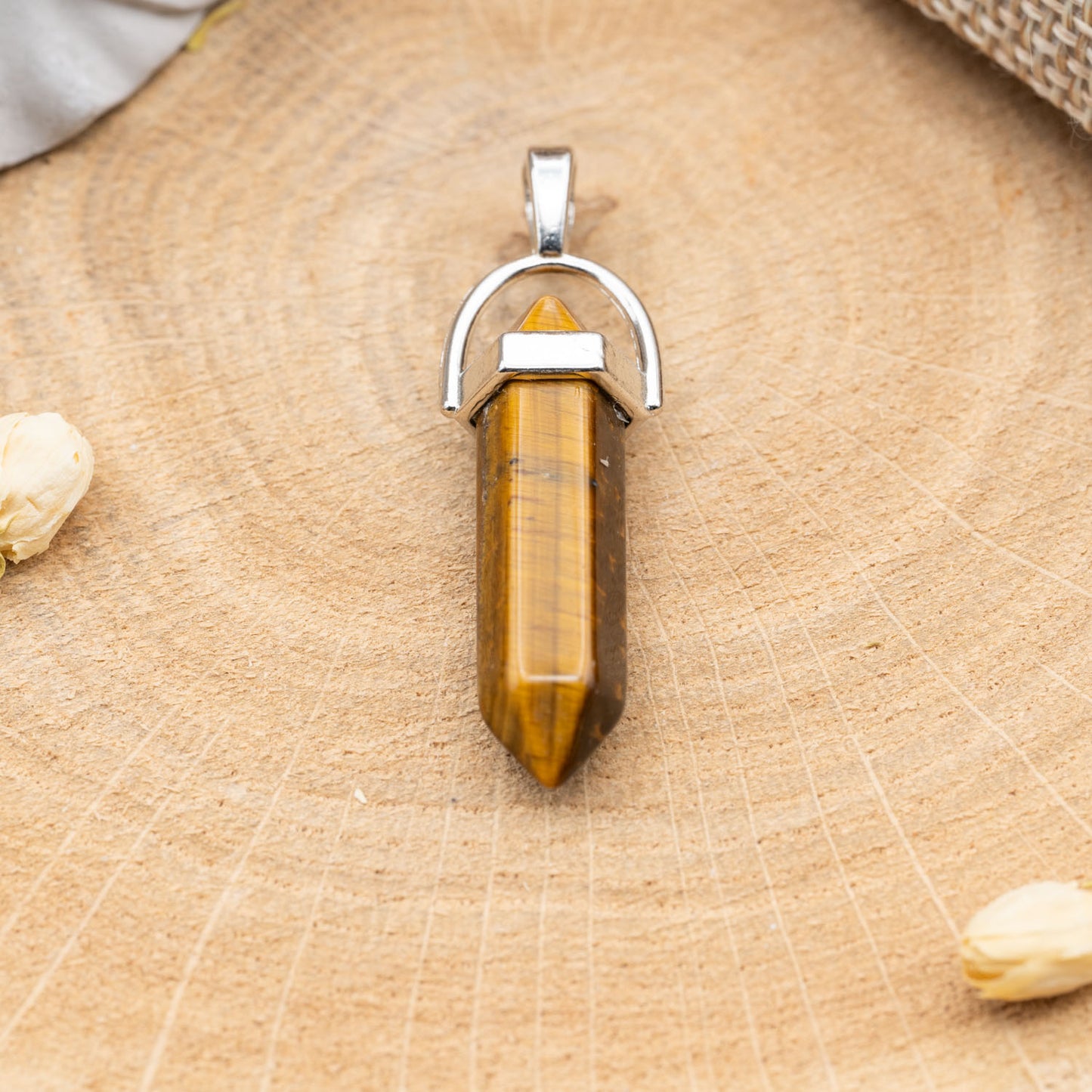 ŒIL DE TIGRE - PENDENTIF EN POINTE