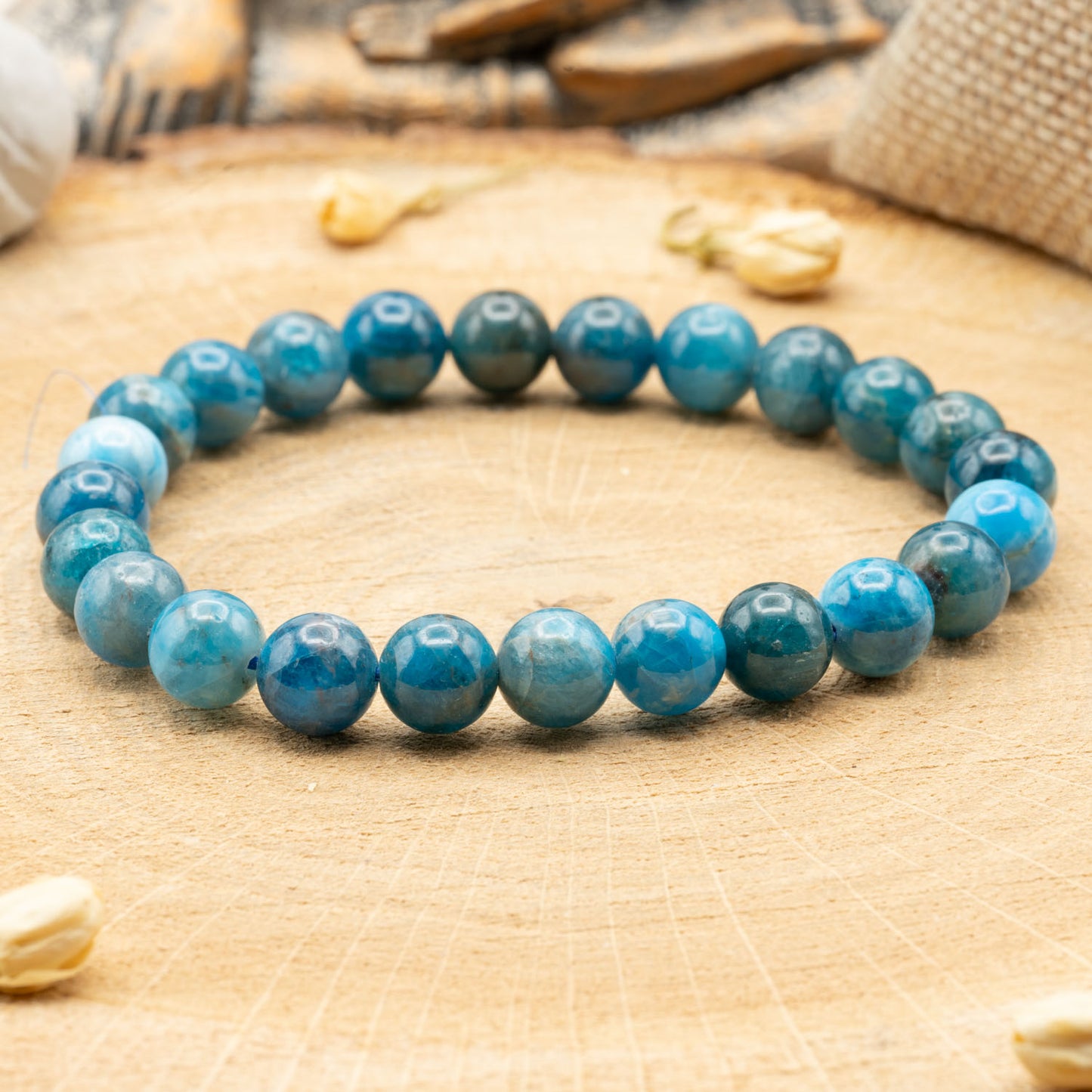 Apatite Bleue A+ - Bracelet 8mm