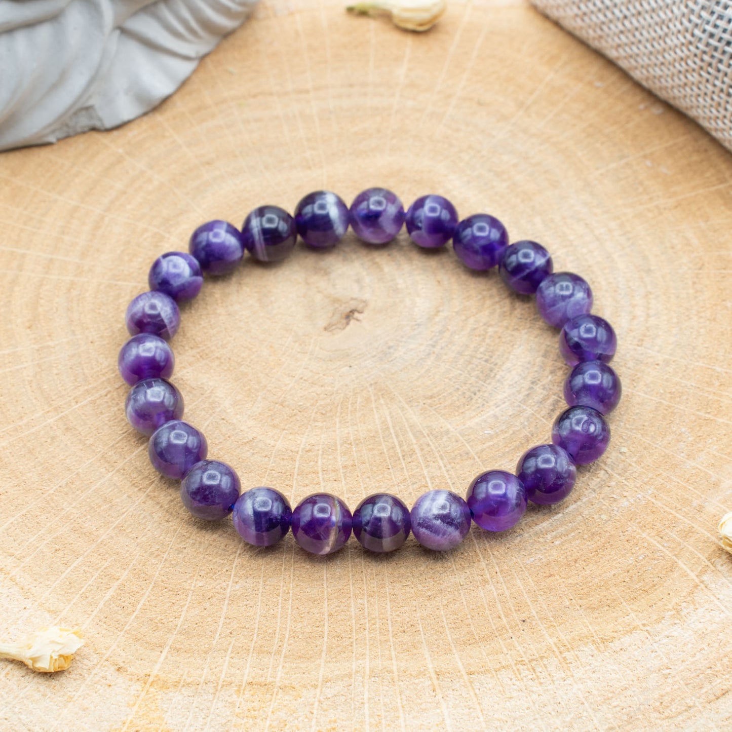 Améthyste Chevron AA - Bracelet 8mm