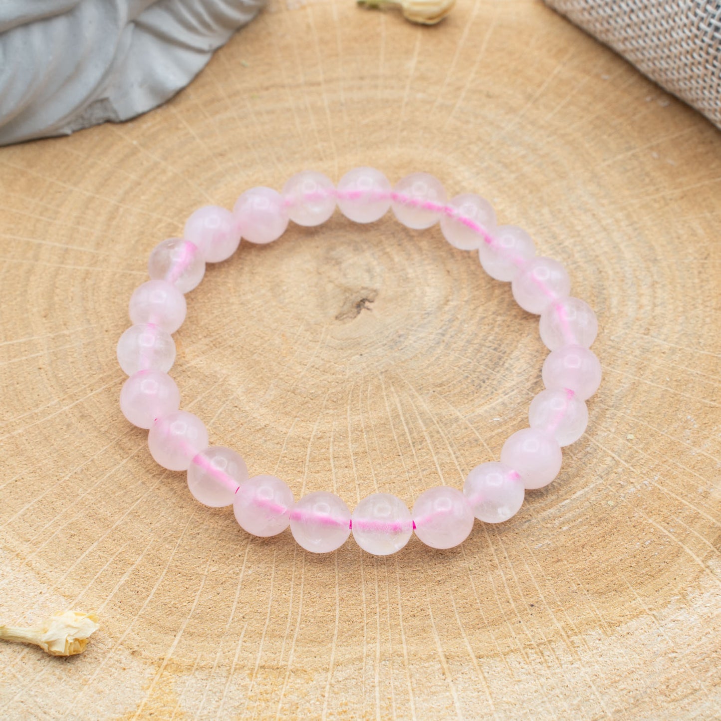 Quartz Rose AA - Bracelet 8mm