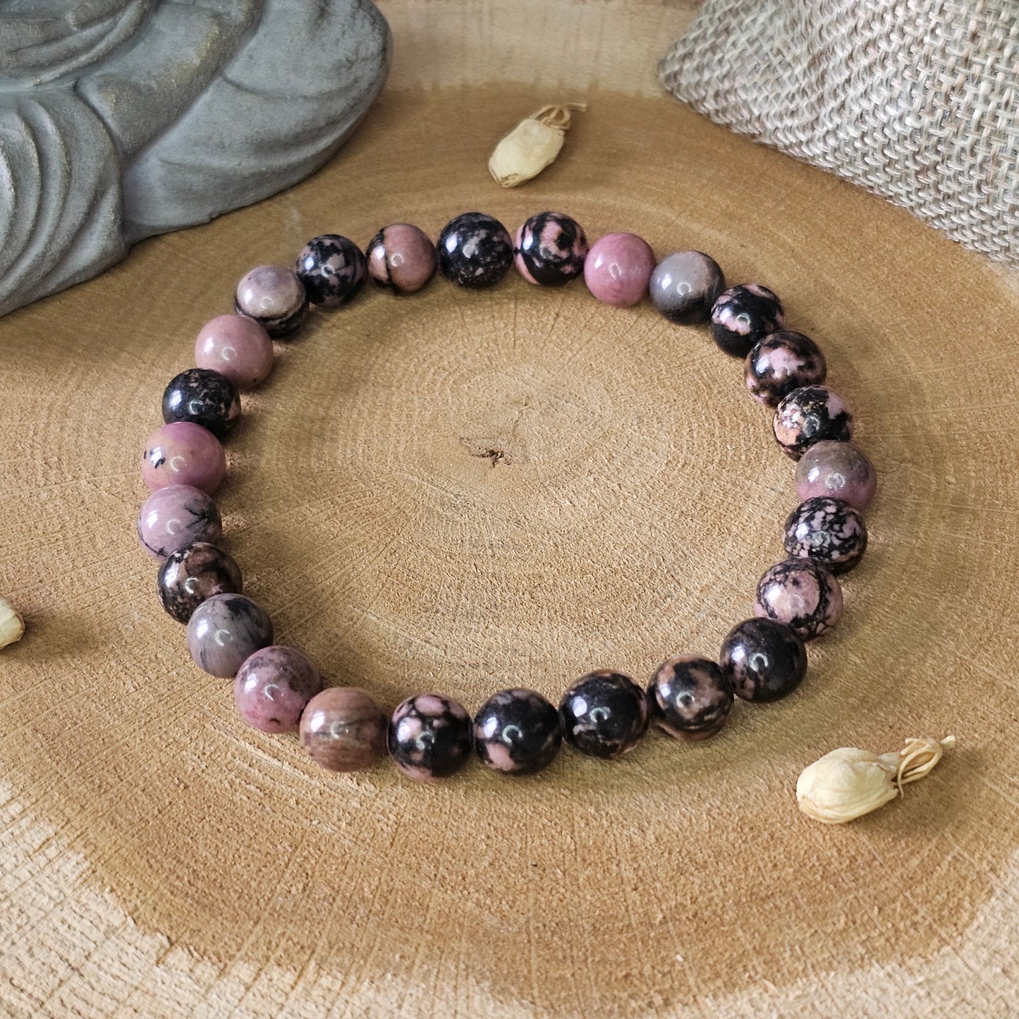 Rhodonite - Bracelet 8mm (Grande taille)