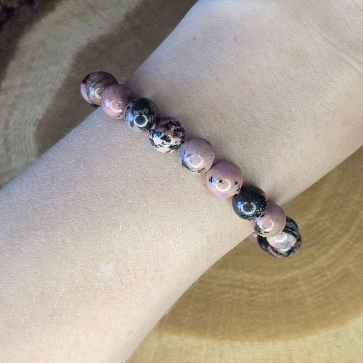 Rhodonite - Bracelet 8mm (Grande taille)