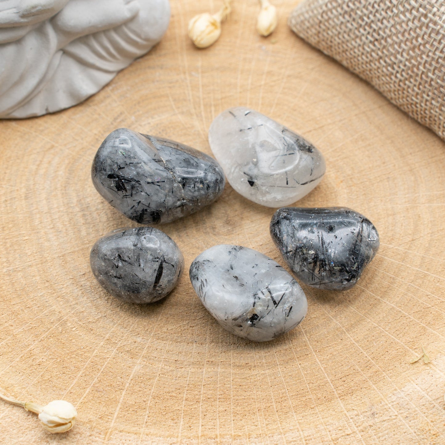 QUARTZ TOURMALINE - PIERRE ROULÉE