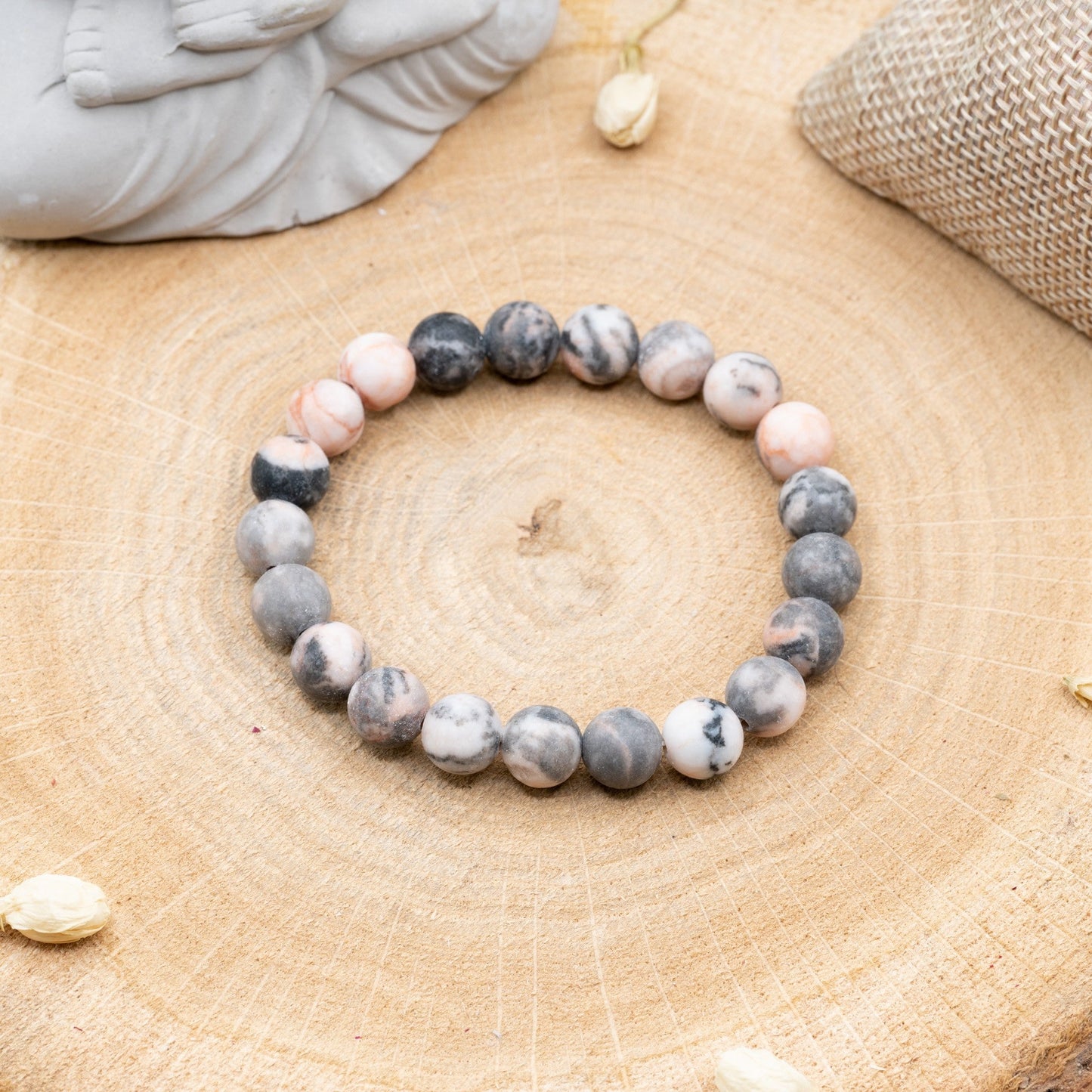 JASPE ROSE GIVRÉE - BRACELET 8 MM