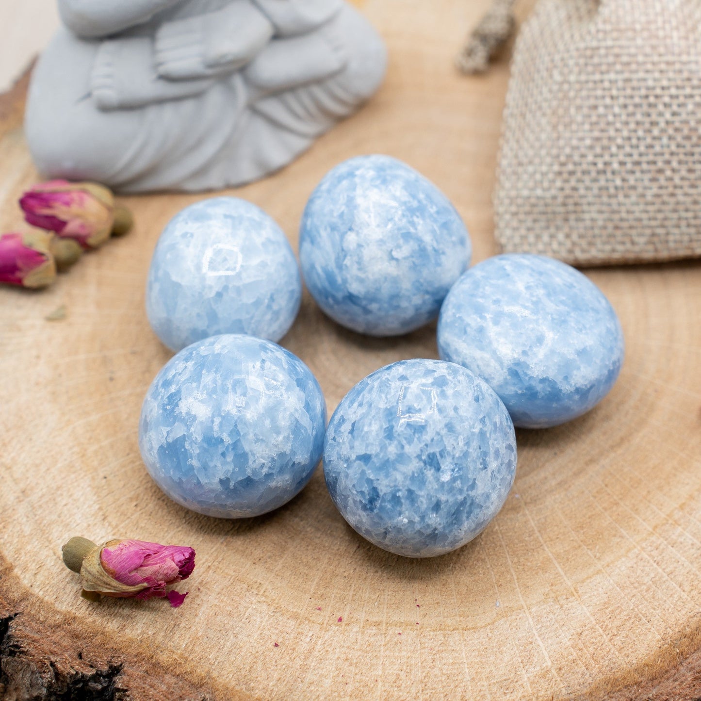 Calcite Bleue AA - Pierre roulée