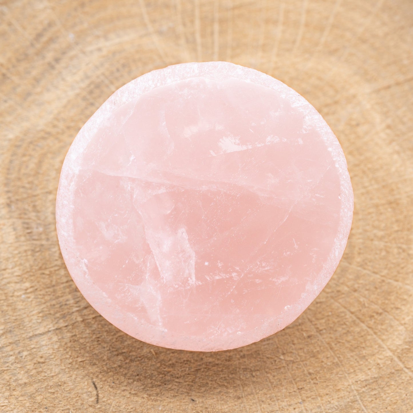 Quartz Rose - Galet Arrondi à Face Polie