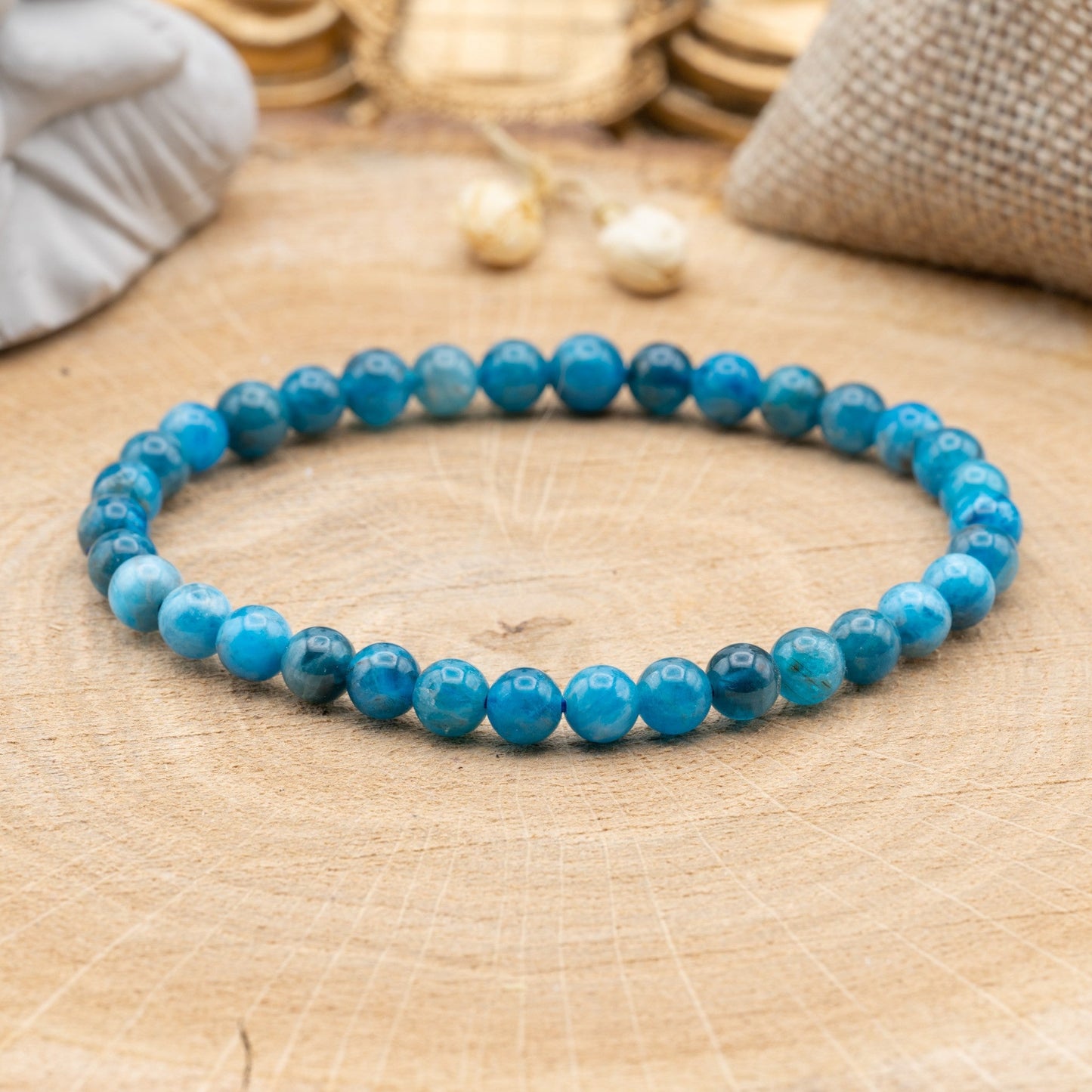 Apatite Bleue - Bracelet 6mm