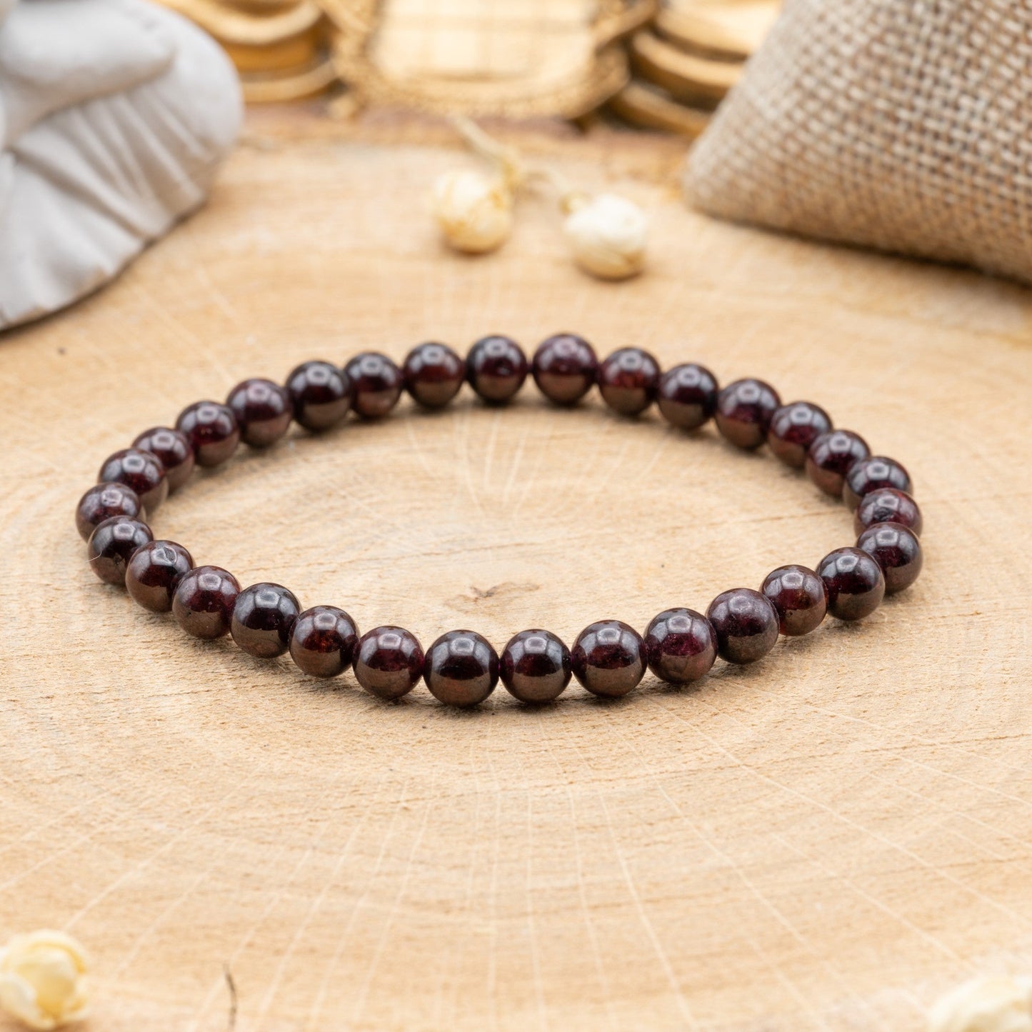 Grenat - Bracelet 6mm