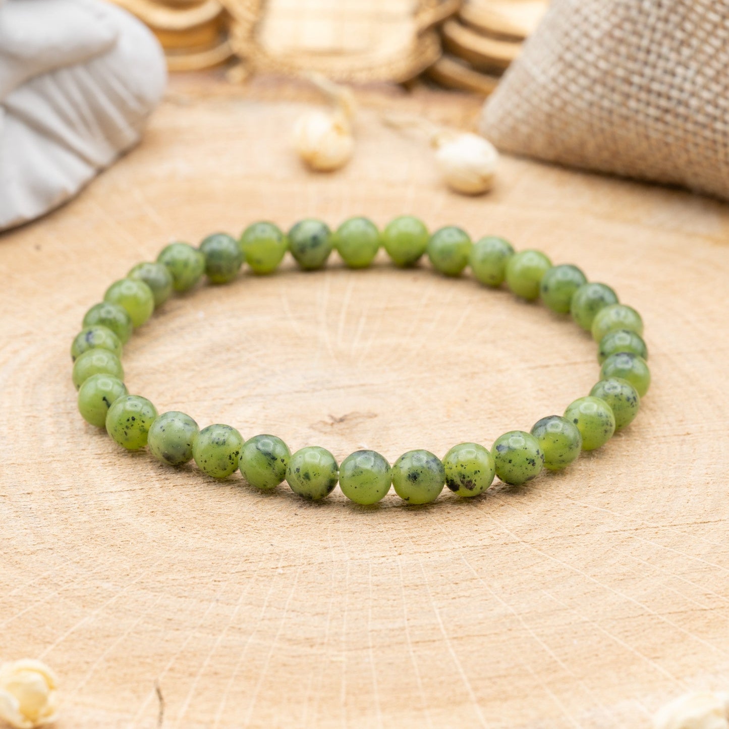 Jade Néphrite AA - Bracelet 6mm