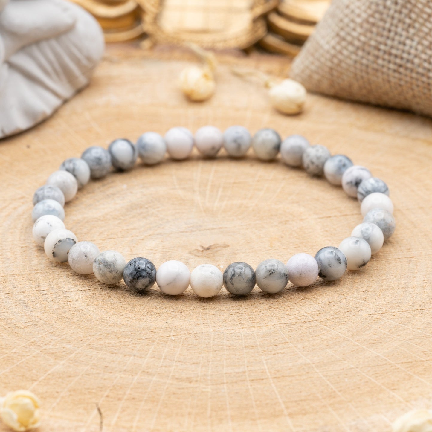 Opale Dendrite - Bracelet 6mm