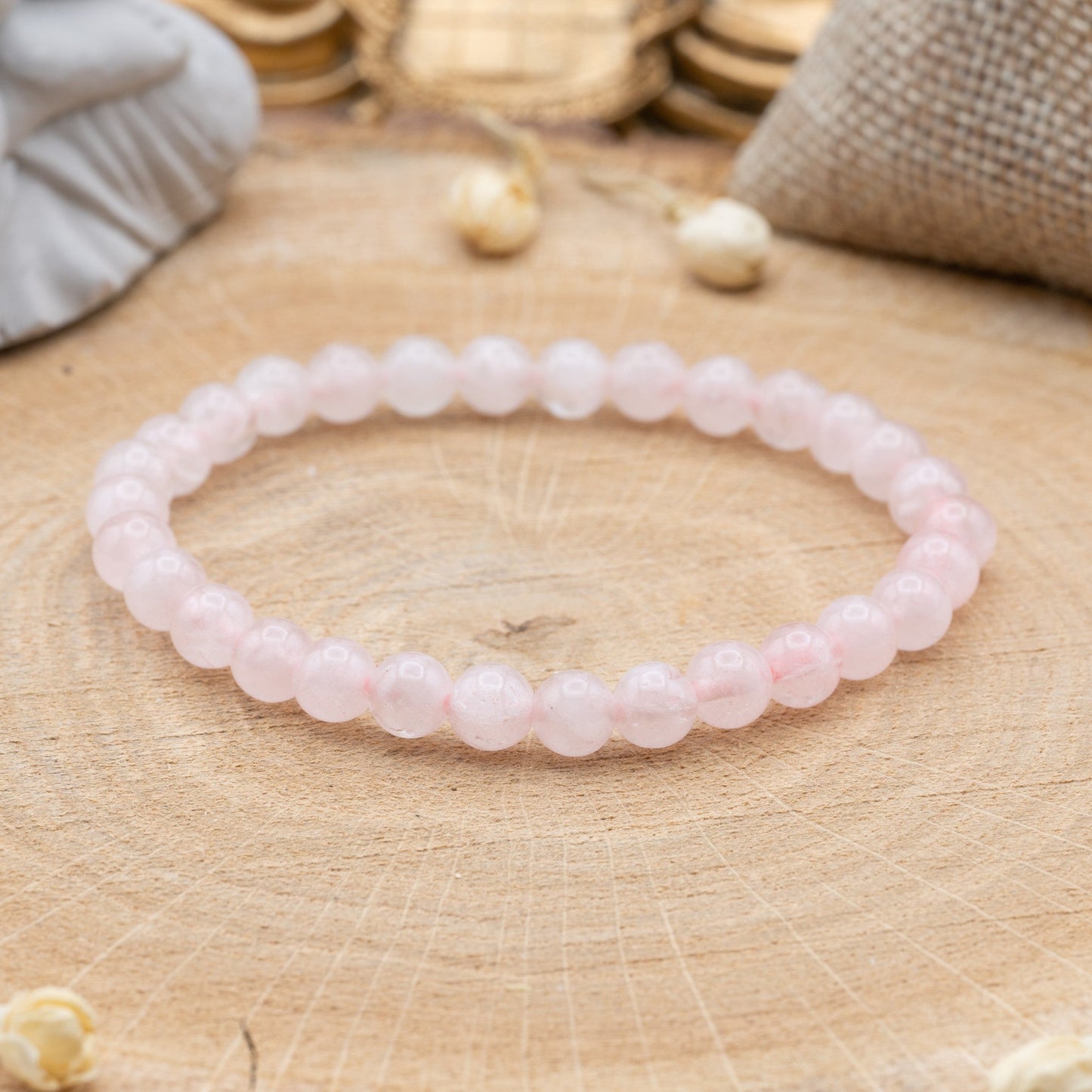 Quartz Rose - Bracelet 6mm