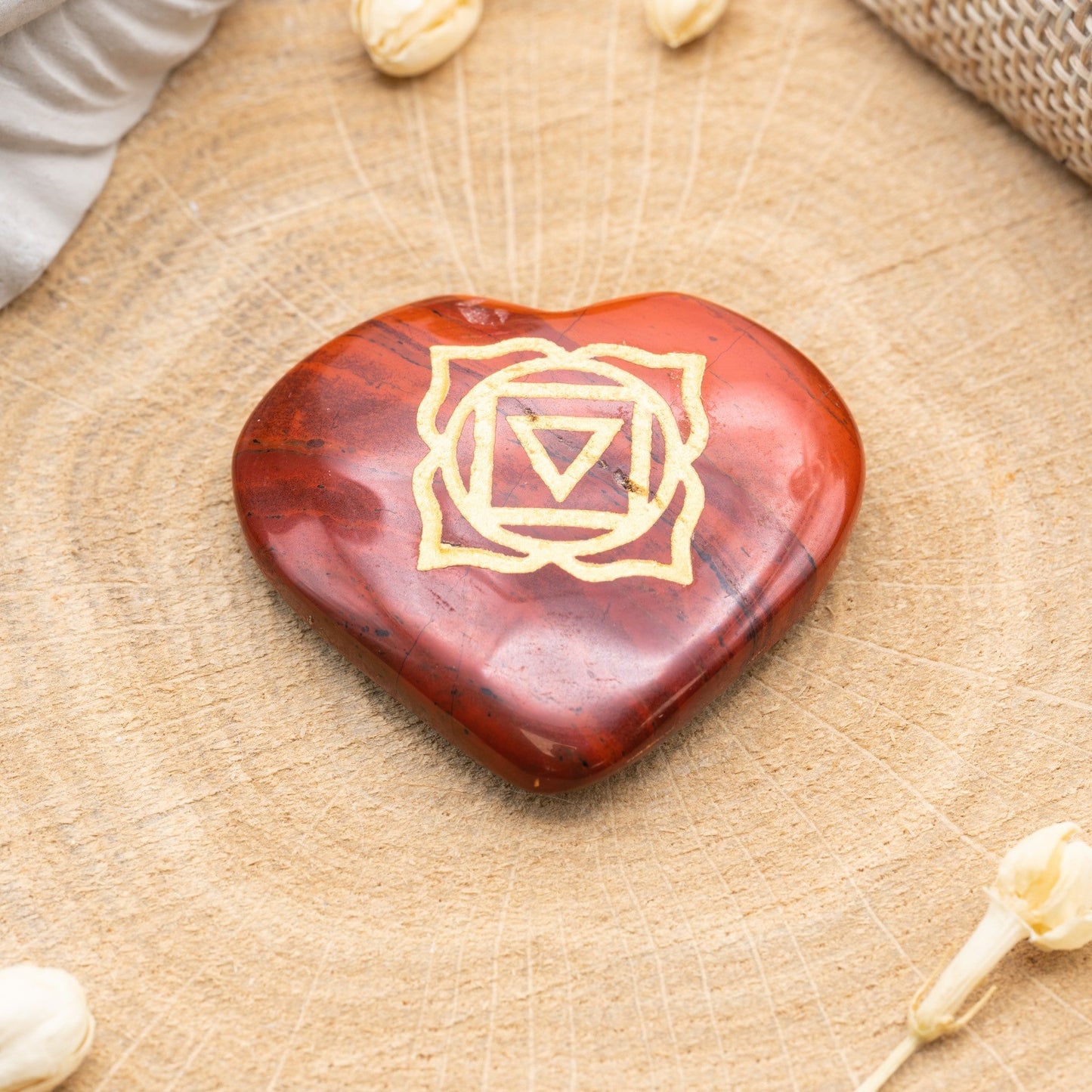 Amulette Cœur 1° Chakra Racine - Jaspe Rouge
