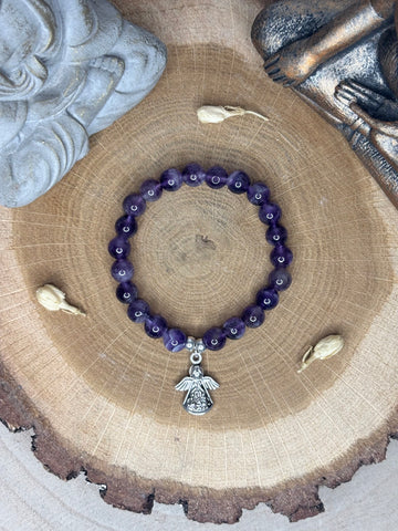Améthyste & Ange - Bracelet 8mm