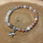 Pierre de Lune multicolore + Étoile - Bracelet 6mm