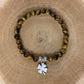 Œil de Tigre + Trèfle - Bracelet 6mm
