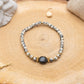 Équilibre - Jaspe dalmatien & Obsidienne noire - Bracelet Omsae 4 mm