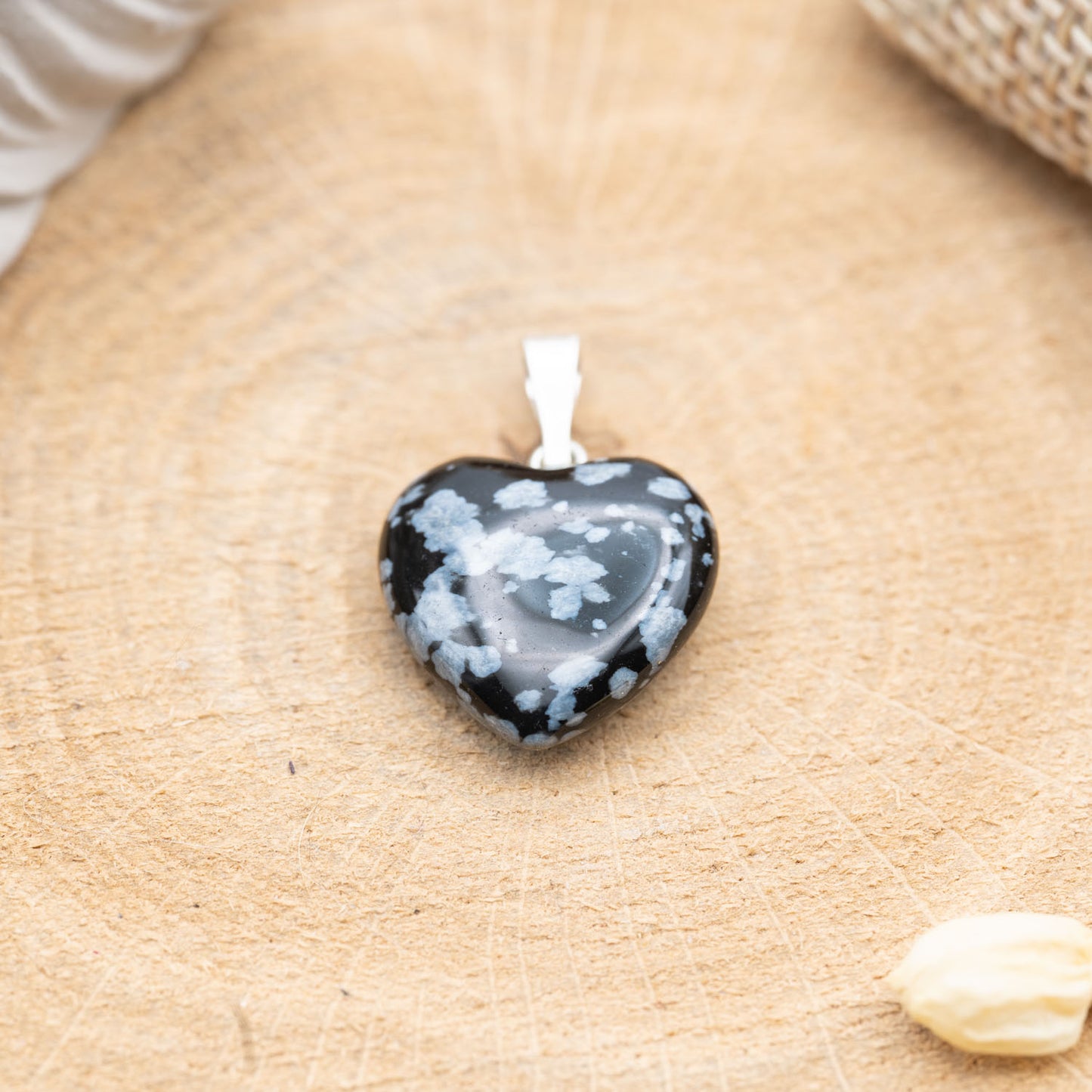 Obsidienne Mouchetée - Pendentif en coeur 10 mm