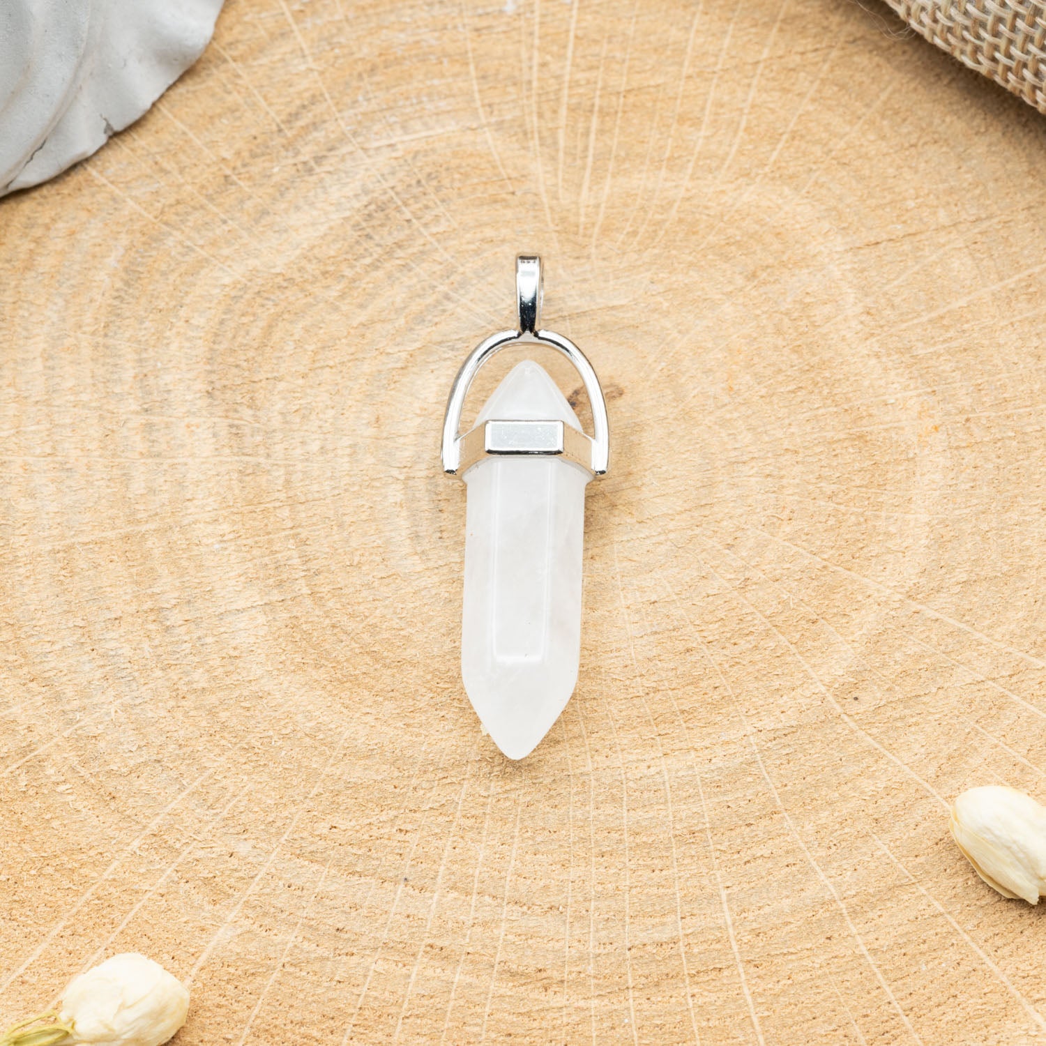 Pendentif Cristal de Roche naturel en Pierre Pointe Pendentif Cristal de Roche naturel en Pierre Pointe