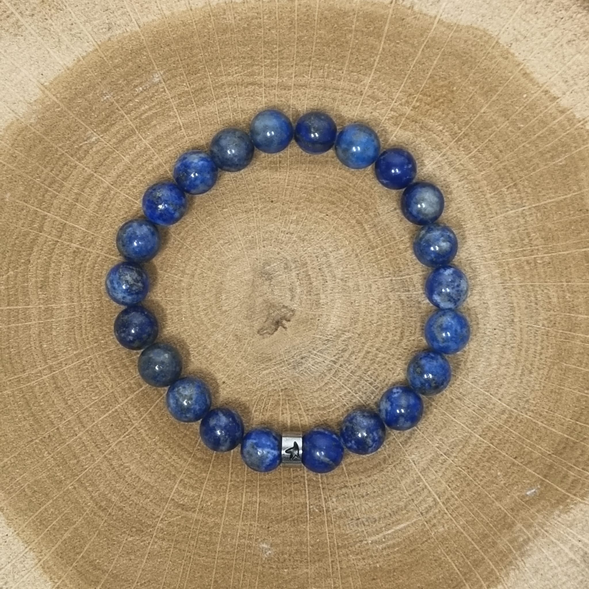 Lapis Lazuli  - Bracelet 8 mm avec breloque