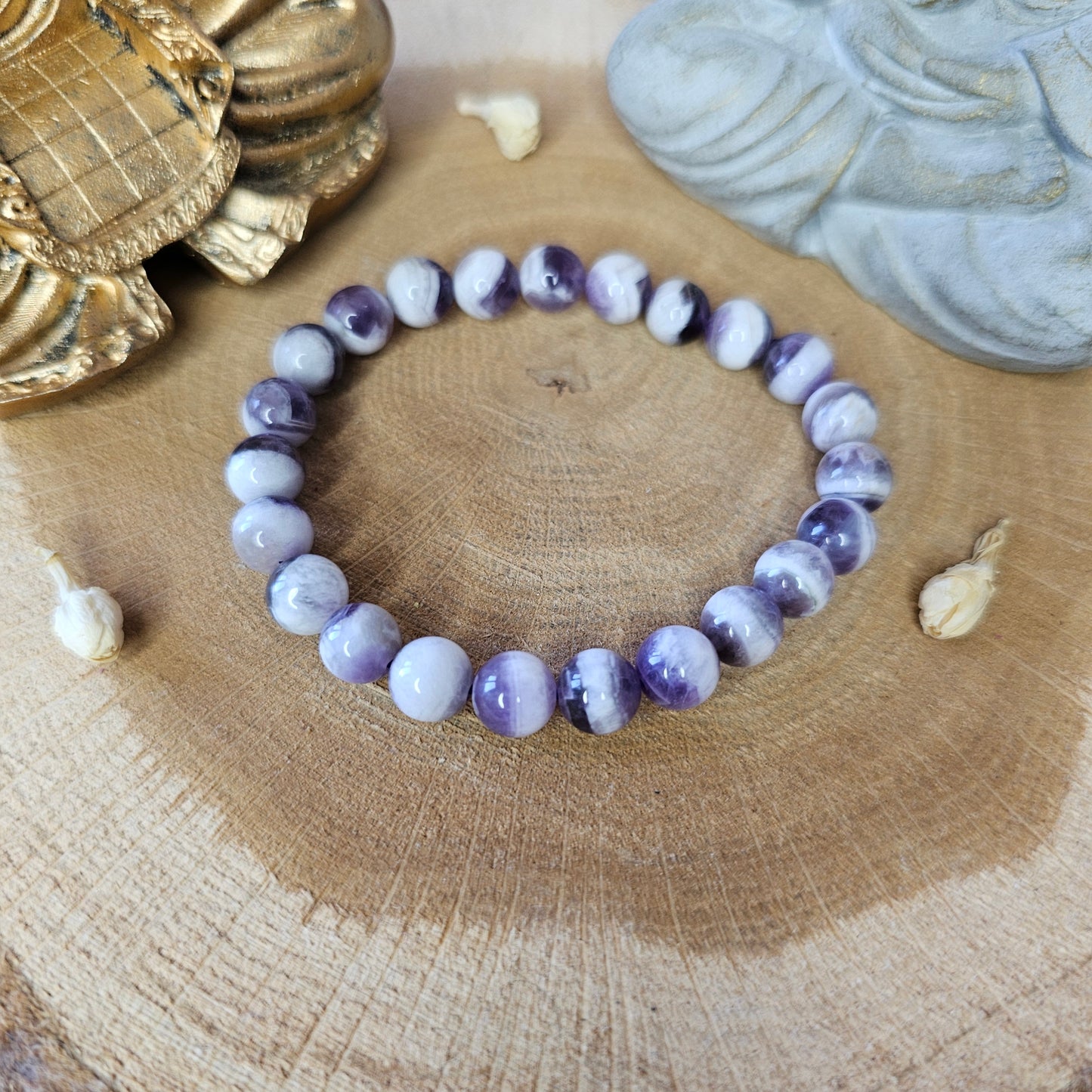 Améthyste Chevron - Bracelet 8 mm